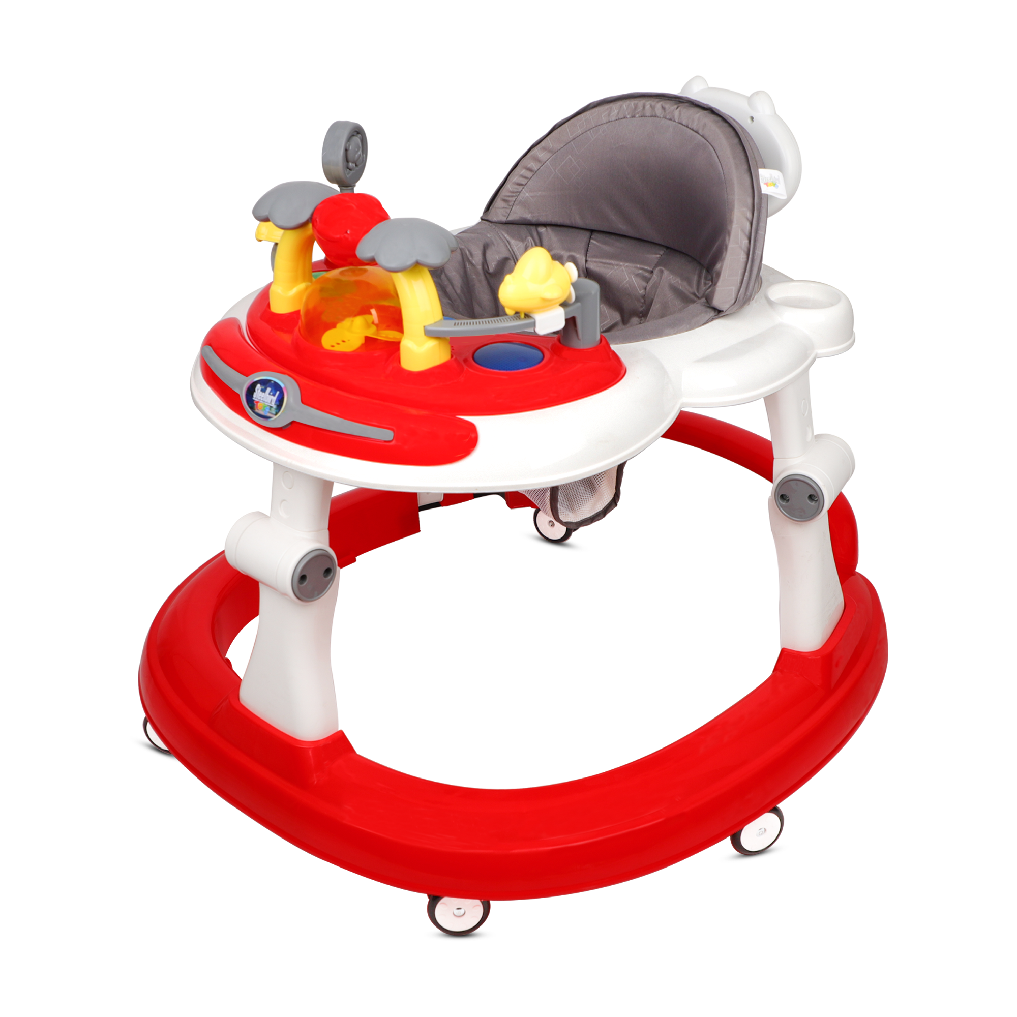 RED BABY WALKER WITH PUSH HANDLE